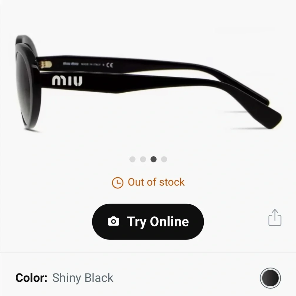 Miu Miu Black Oval Sunglasses Classic Design - Picture 3 of 4
